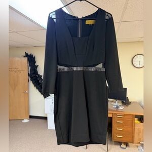 Nicole Miller Black Long Sleeve Dress